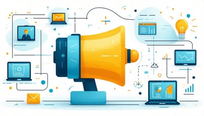 Illustration of targeted digital advertising generating qualified business leads Illustration of targeted digital advertising generating qualified business leads